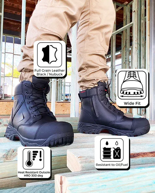 Ergonx Safety Boots Lace Up (Helium) Black (USA)