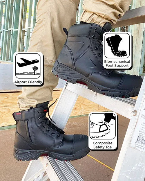 Ergonx Safety Boots Lace Up (Helium) Black (USA)