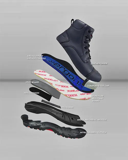 Ergonx Safety Boots Lace Up (Helium) Black (USA)