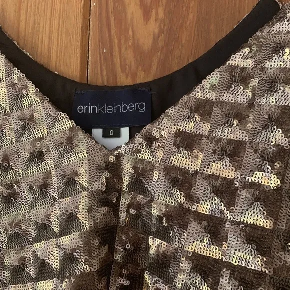 Erin Kleinberg metallic skirt and crop top set