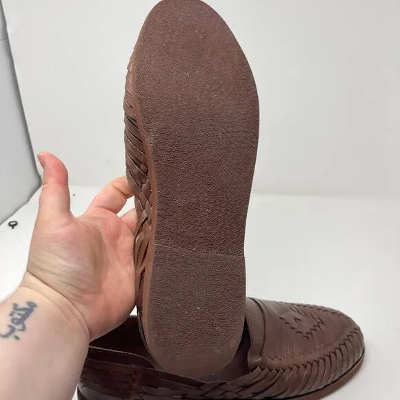 Espiritu Forest Classics Huaraches Brown leather woven shoes sandals US 12