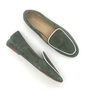 Etienne Aigner Camille suede loafers in sage green leather slip on shoes Sz  7.5