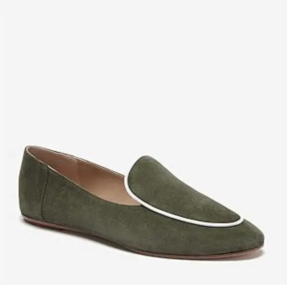 Etienne Aigner Camille suede loafers in sage green leather slip on shoes Sz  7.5