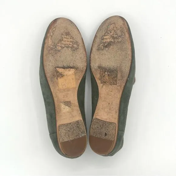 Etienne Aigner Camille suede loafers in sage green leather slip on shoes Sz  7.5