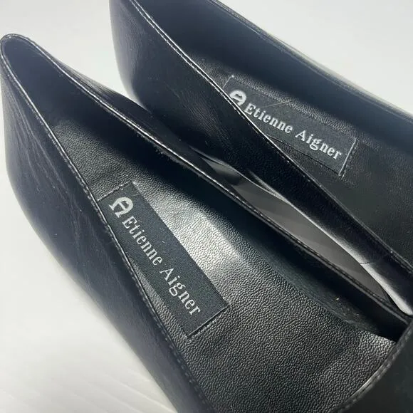 Etienne Aigner Flat Loafer Shoes 2 PR Black qnd Envoy Green Kathy Size 7.5 N