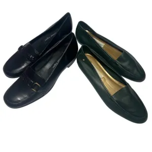 Etienne Aigner Flat Loafer Shoes 2 PR Black qnd Envoy Green Kathy Size 7.5 N