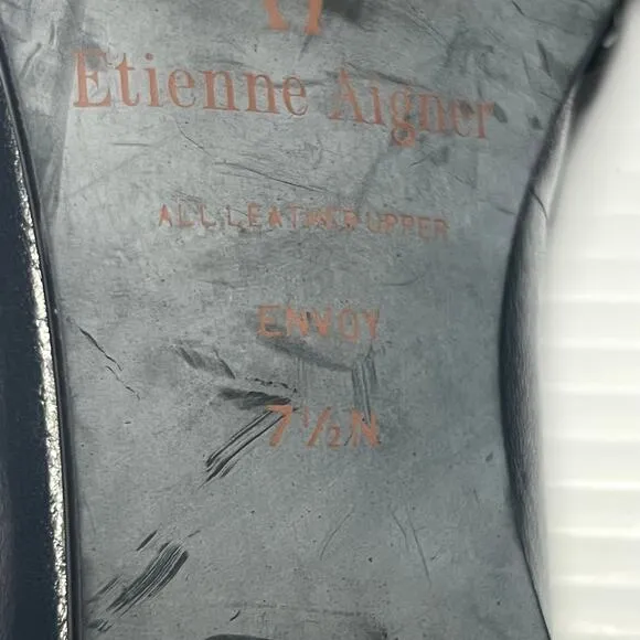 Etienne Aigner Flat Loafer Shoes 2 PR Black qnd Envoy Green Kathy Size 7.5 N