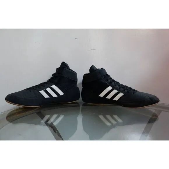 EUC Adidas HVC 2 Mens Size 13 Wrestling Shoes Sneakers Black White AQ3325