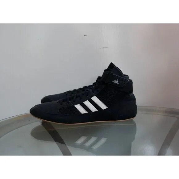 EUC Adidas HVC 2 Mens Size 13 Wrestling Shoes Sneakers Black White AQ3325