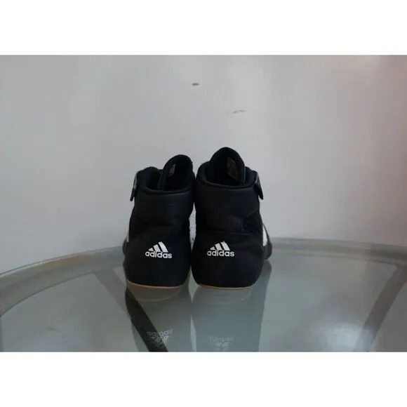 EUC Adidas HVC 2 Mens Size 13 Wrestling Shoes Sneakers Black White AQ3325