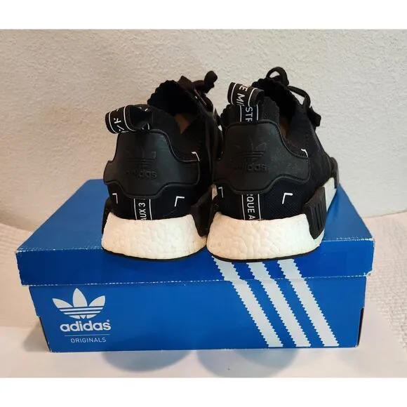 EUC Adidas NMD_R1‎ PK Black Primeknit Sneakers Men’s Size 11.5 w/ Box &amp; Japan