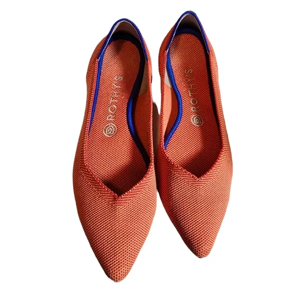 EUC Rothy's Retired Color Persimmon The Point Slip On Flat