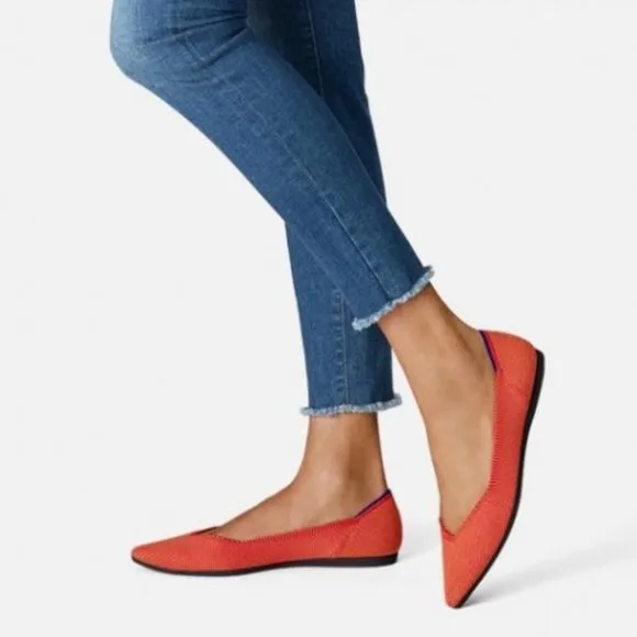 EUC Rothy's Retired Color Persimmon The Point Slip On Flat