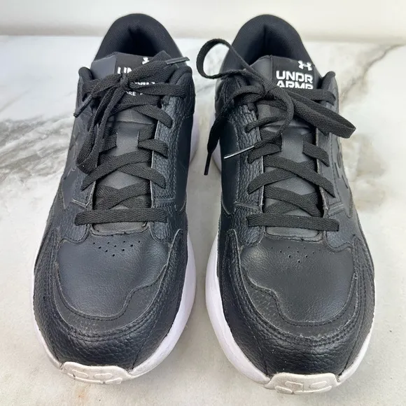EUC Under Armour Men's Edge Black Leather Training Running Sneakers, 12