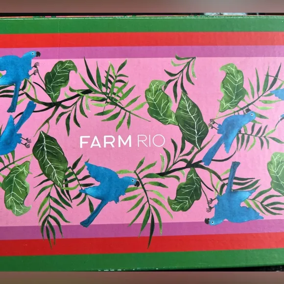 FARM Rio Brazil Bronze Palm Metallic Slides Shoes Sandals NWT Box 39 8 HOST PICK