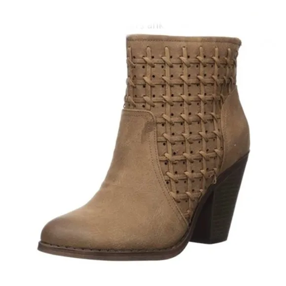 Fergalicious Ankle Boots Worthy Sand Brown Leather Booties Size 12M New in Box