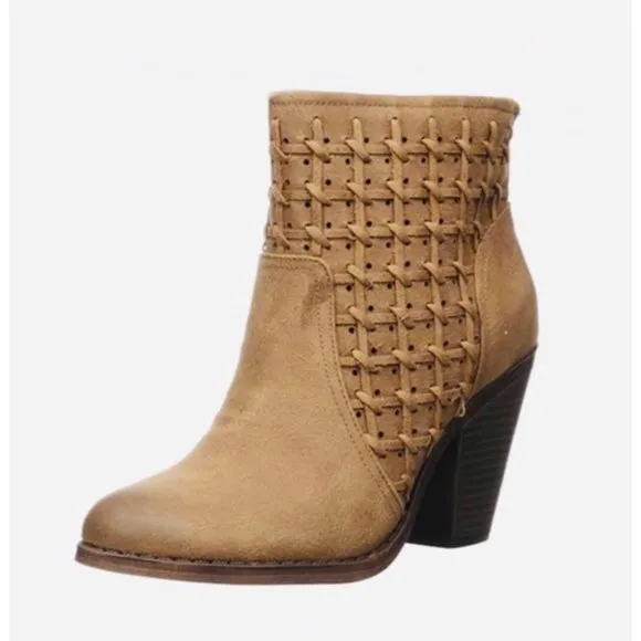 Fergalicious Ankle Boots Worthy Sand Brown Leather Booties Size 12M New in Box