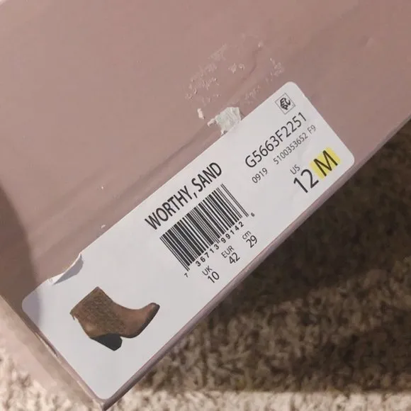 Fergalicious Ankle Boots Worthy Sand Brown Leather Booties Size 12M New in Box