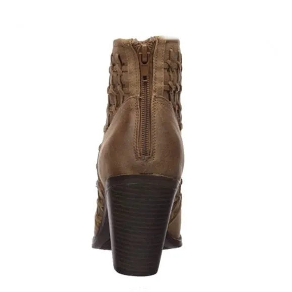 Fergalicious Ankle Boots Worthy Sand Brown Leather Booties Size 12M New in Box