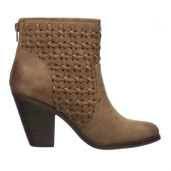 Fergalicious Ankle Boots Worthy Sand Brown Leather Booties Size 12M New in Box