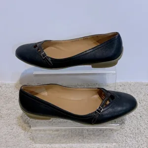 Ferragamo D’orsay ballet flat buckle detail black