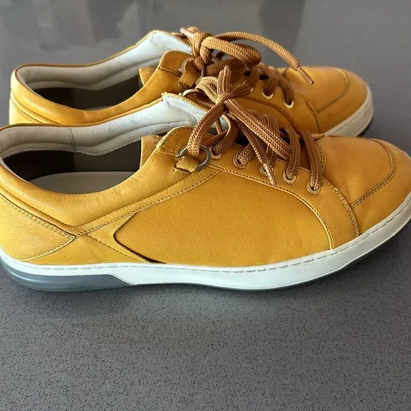 Ferragamo mustard color sneakers size 8.5