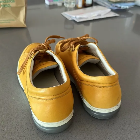Ferragamo mustard color sneakers size 8.5