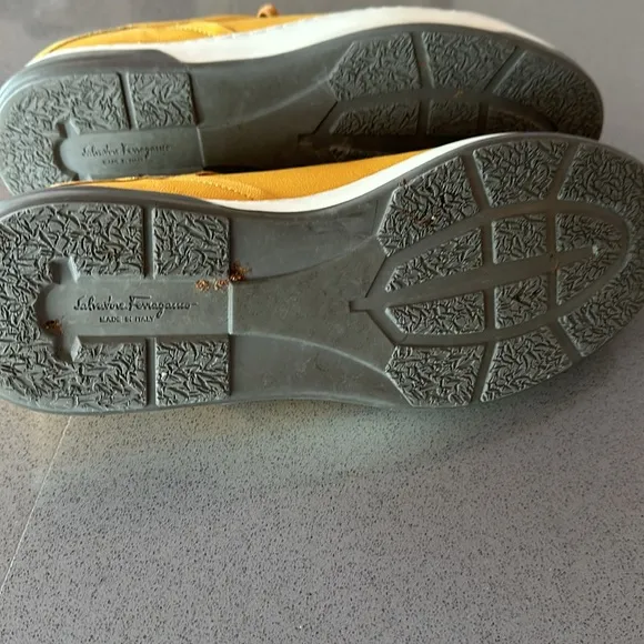 Ferragamo mustard color sneakers size 8.5