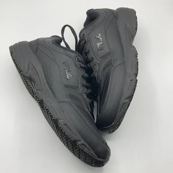 Fila Black Memory Foam Workshift Service Shoes