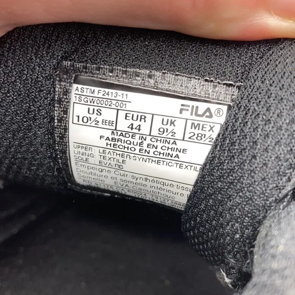 Fila Black Memory Foam Workshift Service Shoes