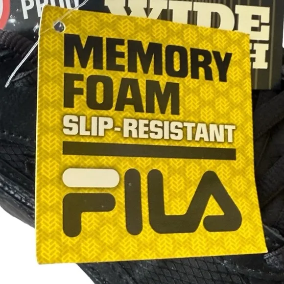 Fila Lateshift Black Slip Resistant Waterproof Memory Foam Men’s Work Shoe XWide