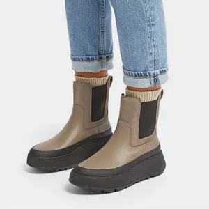 FitFlop F-Mode Water-Resistant Flatform Chelsea Boots Minky Gray Size 8 NWT