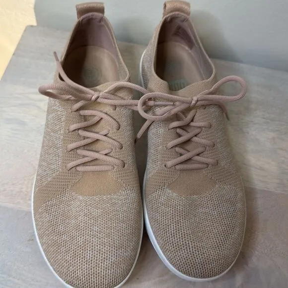 FitFlop F Sporty Flex Womens Sneaker Uberknit Shoe Size 7 1/2 Tan
