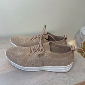 FitFlop F Sporty Flex Womens Sneaker Uberknit Shoe Size 7 1/2 Tan