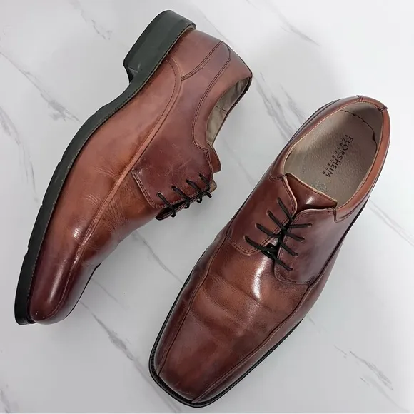 Florsheim Alverson Oxford Brown Leather Lace Up Dress Shoes Size 9