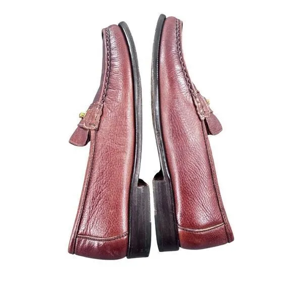 Florsheim Palace Italian Shoes‎ Leather Slip On Size 8D Gold Strap Dress Office