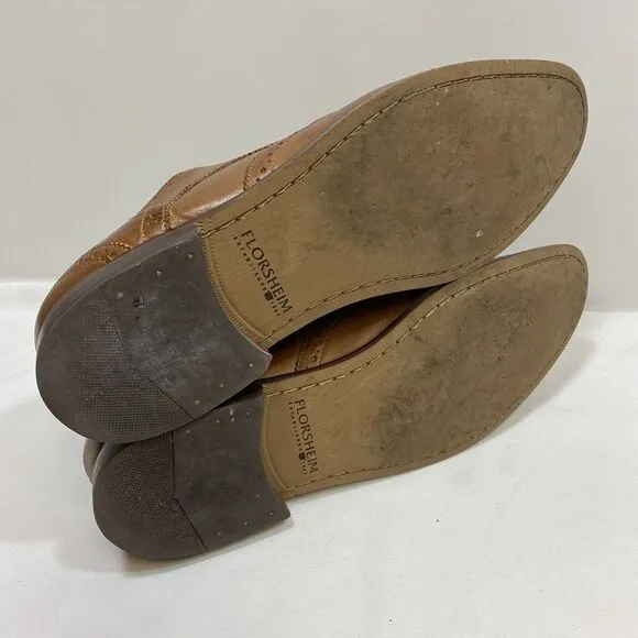 Florsheim Wingtip Oxford Dress Shoes Men 13D English Tan Leather Toe Cap India