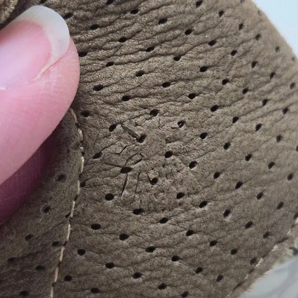 FLY LONDON Yala Suede Perforated Women's Brown Wedge Sandals Size 38