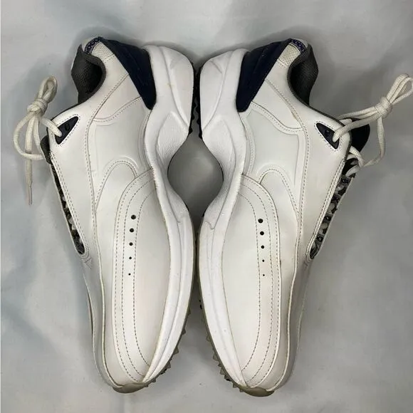 FootJoy FJ Sport Golf Shoes Spikes 45341 Leather White Navy Men's Size 11
