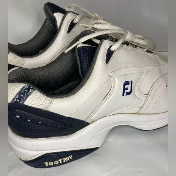 FootJoy FJ Sport Golf Shoes Spikes 45341 Leather White Navy Men's Size 11