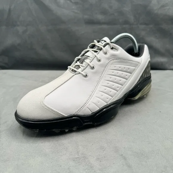 FootJoy Mens FJ‎ Golf Cleats Shoes Sport Leather 53197 Flex Zone White Size 9