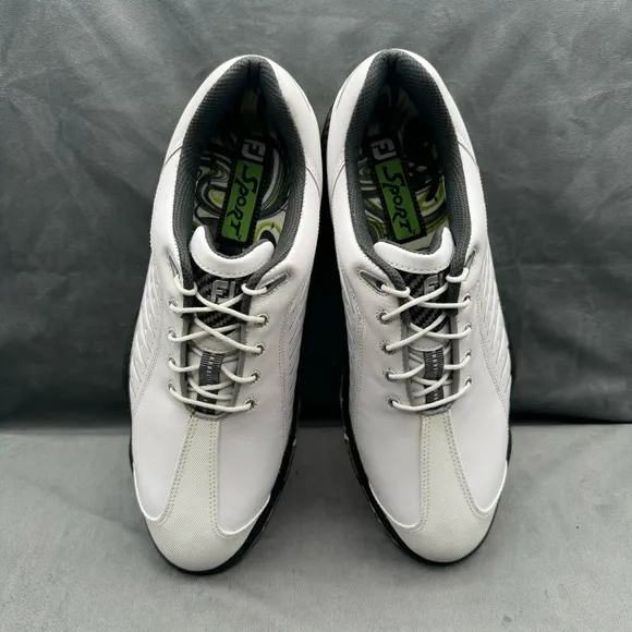 FootJoy Mens FJ‎ Golf Cleats Shoes Sport Leather 53197 Flex Zone White Size 9