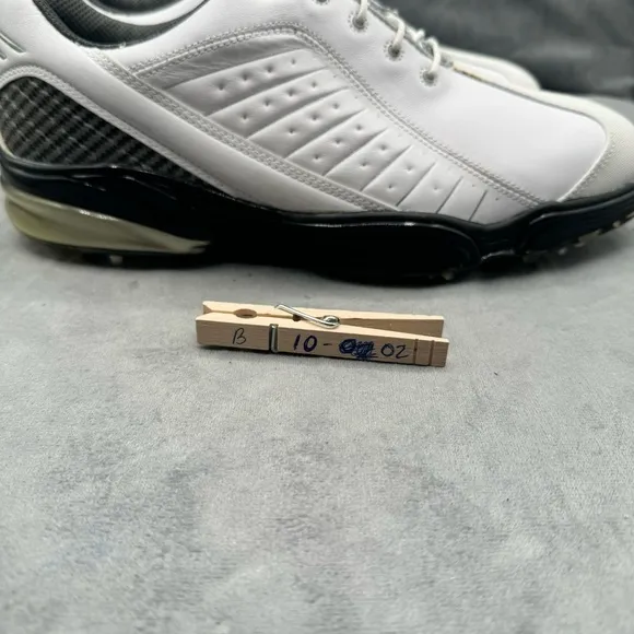 FootJoy Mens FJ‎ Golf Cleats Shoes Sport Leather 53197 Flex Zone White Size 9