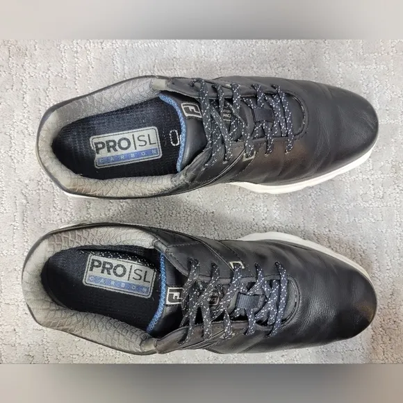 Footjoy Pro SL Carbon Men's Size 9.5 M Black Lace Up Sport Golf Shoes 53108