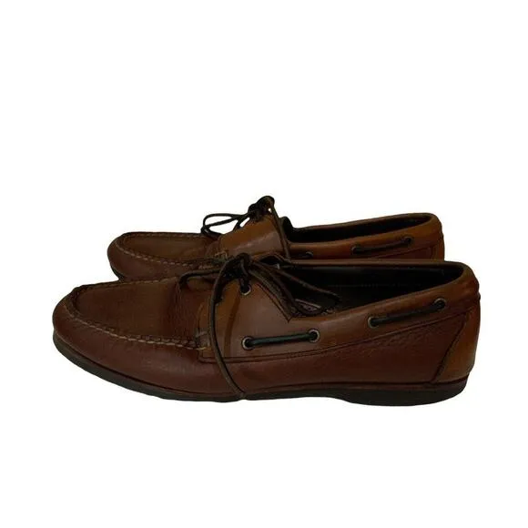 Footjoy Shoes Men's Size 9.5E Leather Cognac Brown Casual Lace Moccasin Loafers