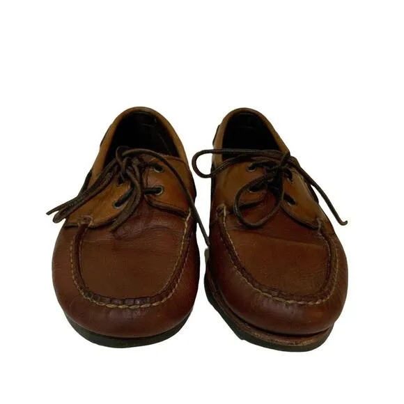 Footjoy Shoes Men's Size 9.5E Leather Cognac Brown Casual Lace Moccasin Loafers