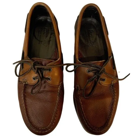 Footjoy Shoes Men's Size 9.5E Leather Cognac Brown Casual Lace Moccasin Loafers