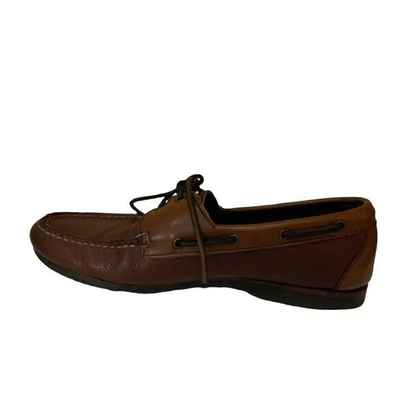Footjoy Shoes Men's Size 9.5E Leather Cognac Brown Casual Lace Moccasin Loafers