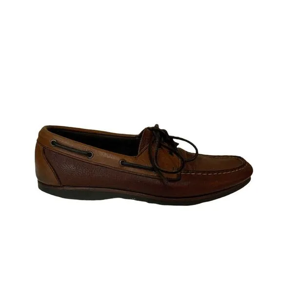 Footjoy Shoes Men's Size 9.5E Leather Cognac Brown Casual Lace Moccasin Loafers