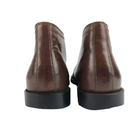 Francisco Mens Brown Leather Almond Toe Lace Up Chukka Boots Size 10 D